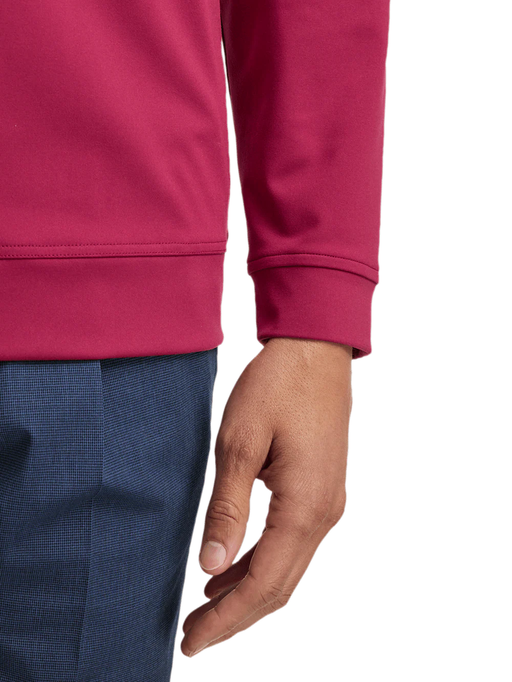 Performance Blend Quarter Zip Mock Neck - Burgundy - Image 4