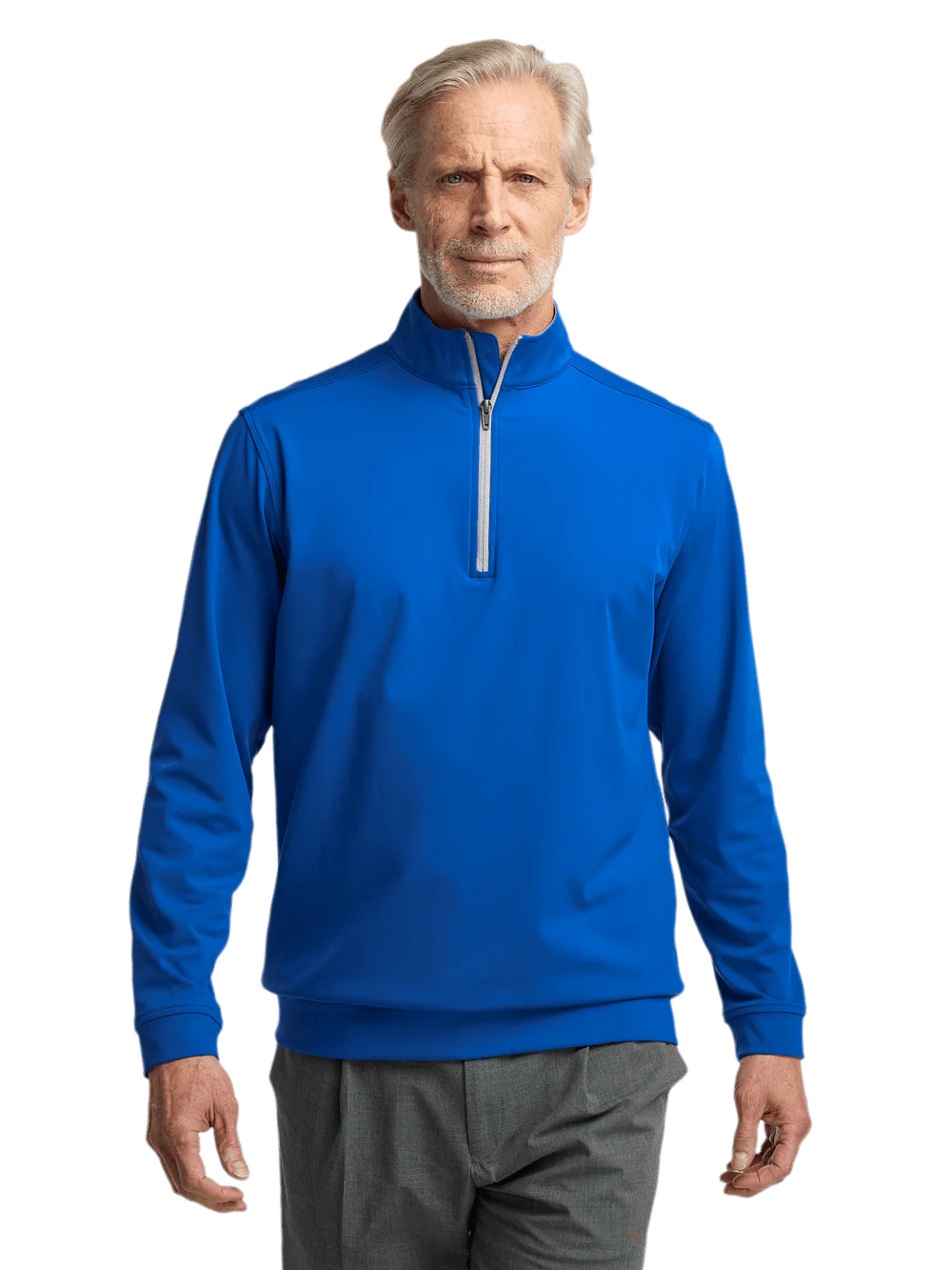 Performance Blend Quarter Zip Mock Neck - Cobalt - Image 2