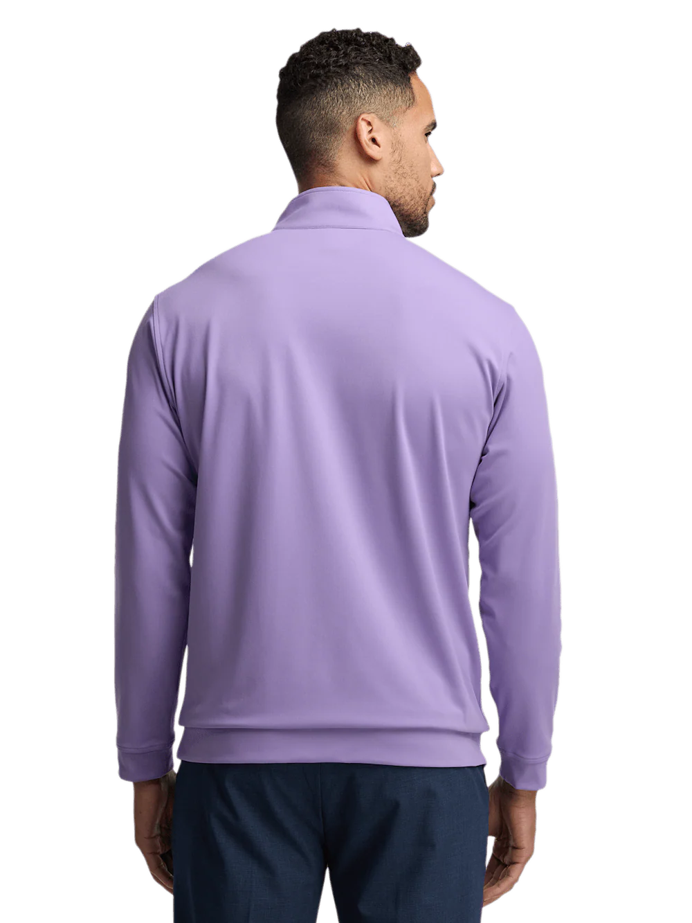 Performance Blend Quarter Zip Mock Neck - Purple - Image 5