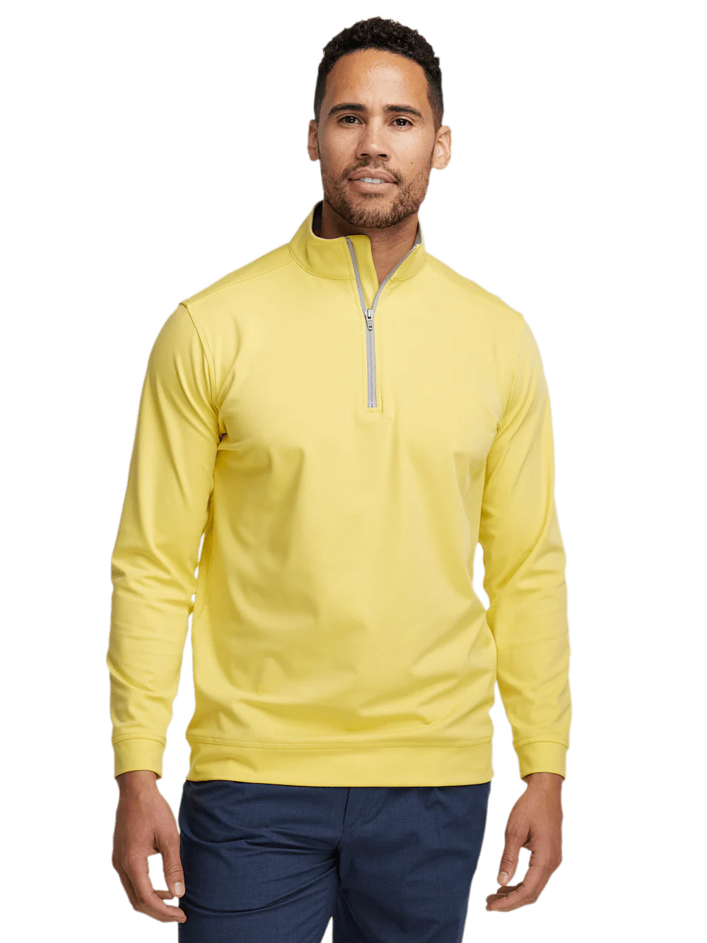 Performance Blend Quarter Zip Mock Neck - Yellow - Image 2