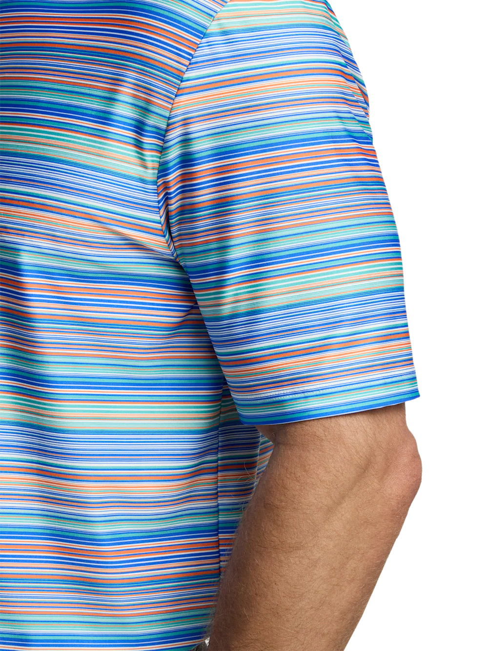 Performance Blend Three Button Patterned Performance Polo - Multi - Image 4