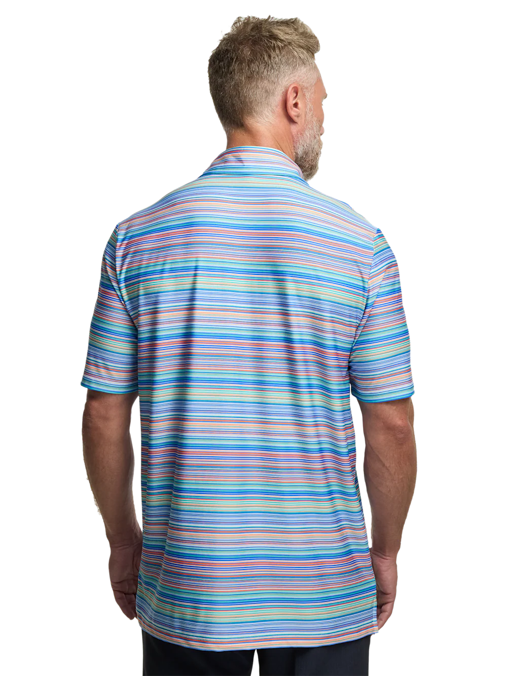 Performance Blend Three Button Patterned Performance Polo - Multi - Image 6