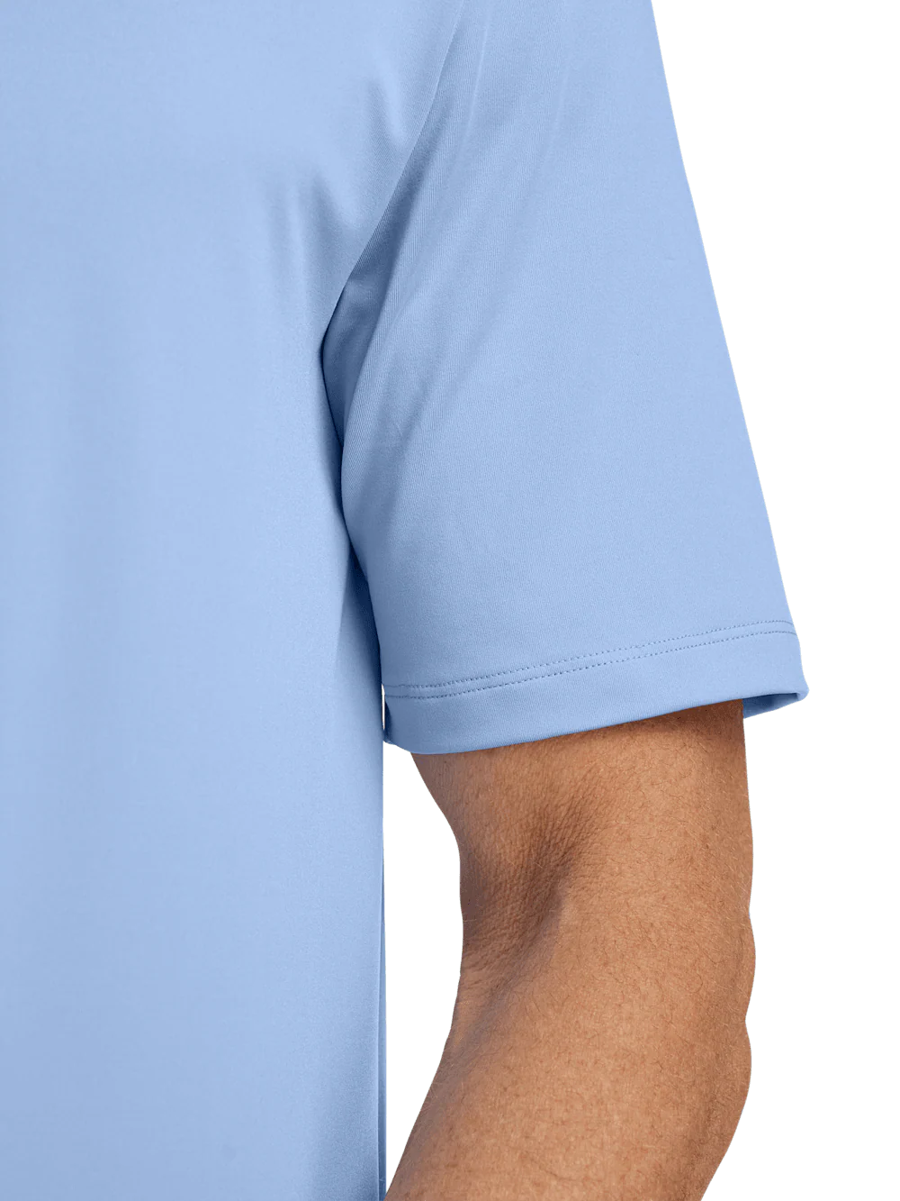 Performance Blend Three Button Polo - Light Blue - Image 4