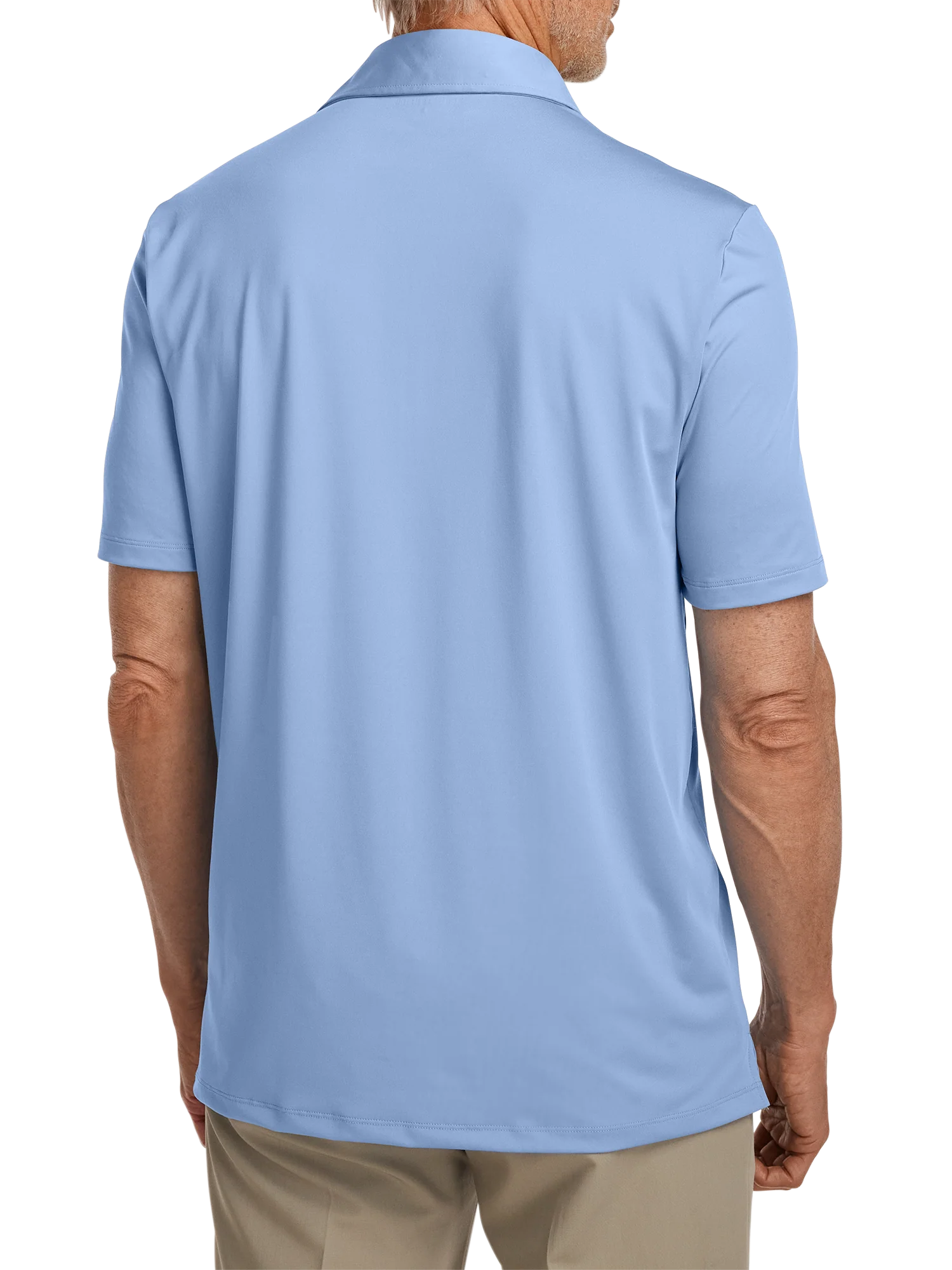 Performance Blend Three Button Polo - Light Blue - Image 6