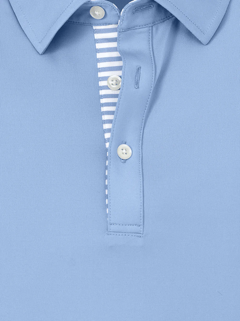 Performance Blend Three Button Polo - Light Blue - Image 7
