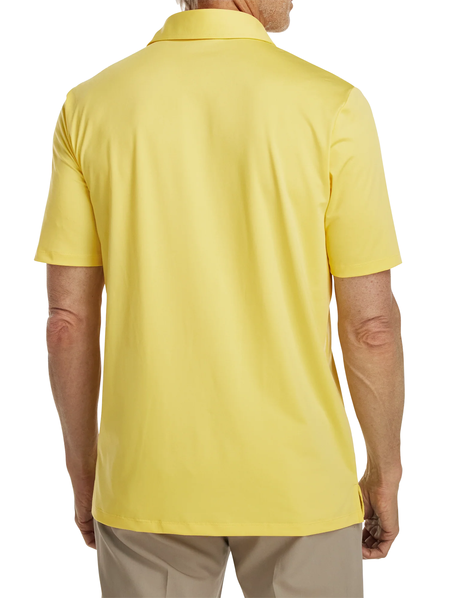 Performance Blend Three Button Polo - Light Yellow - Image 6