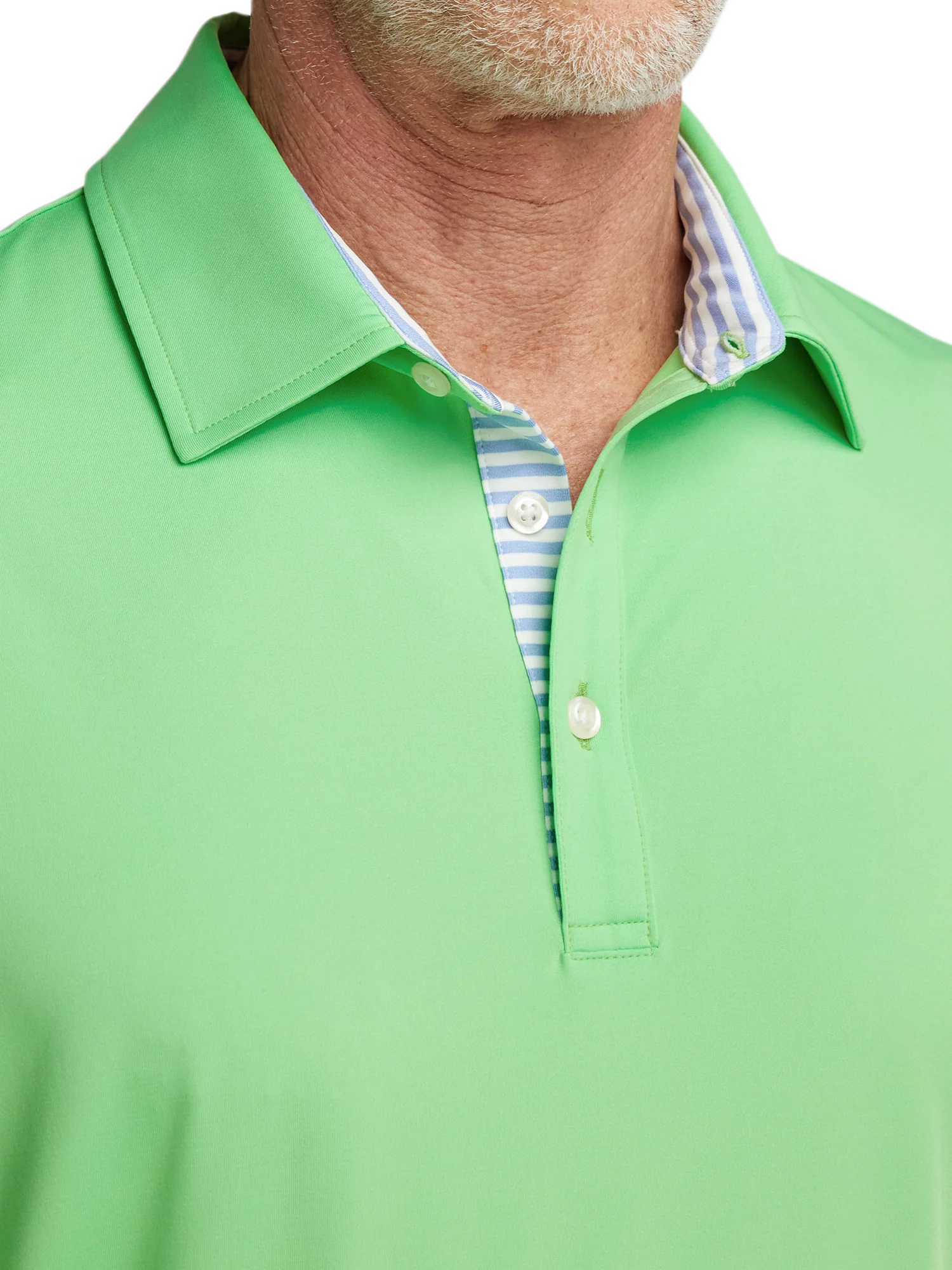 Performance Blend Three Button Polo - Lime - Image 3