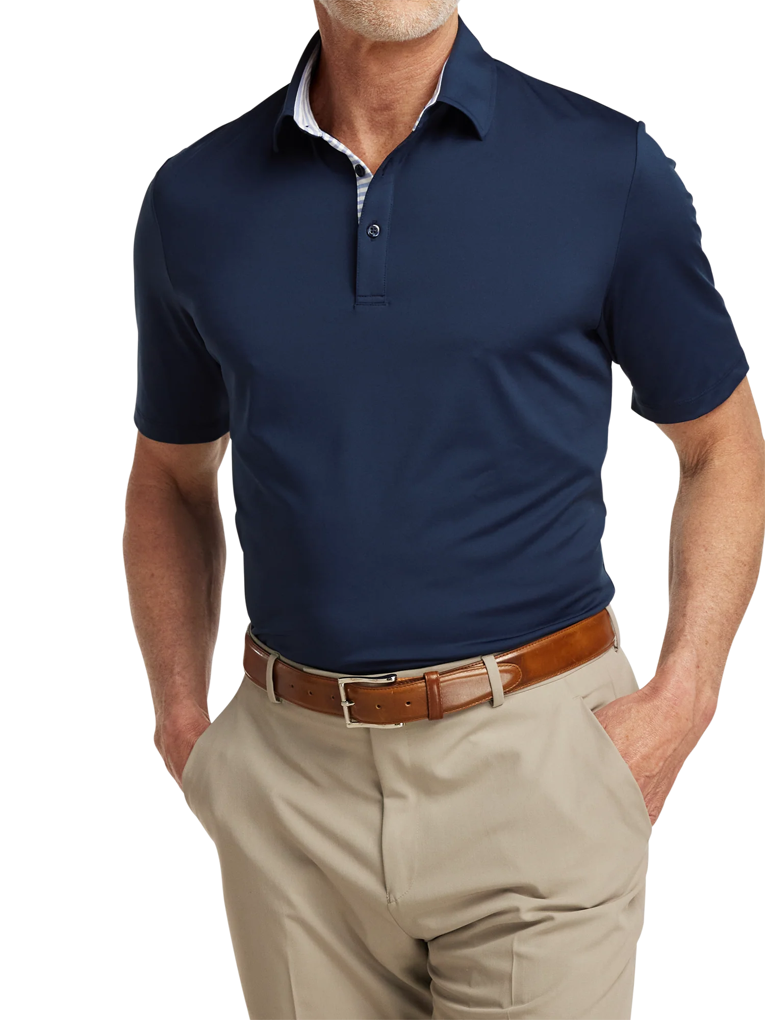 Performance Blend Three Button Polo - Navy - Image 5