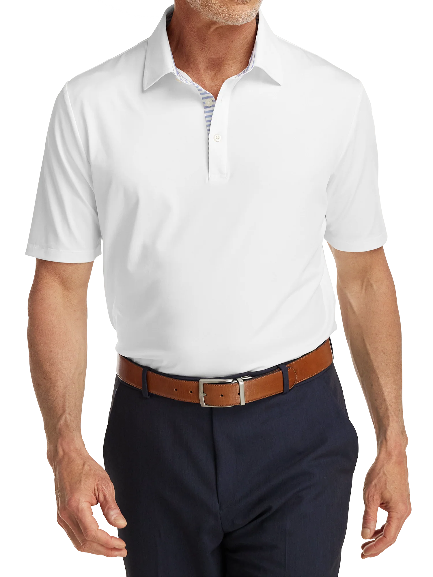 Performance Blend Three Button Polo - White - Image 5