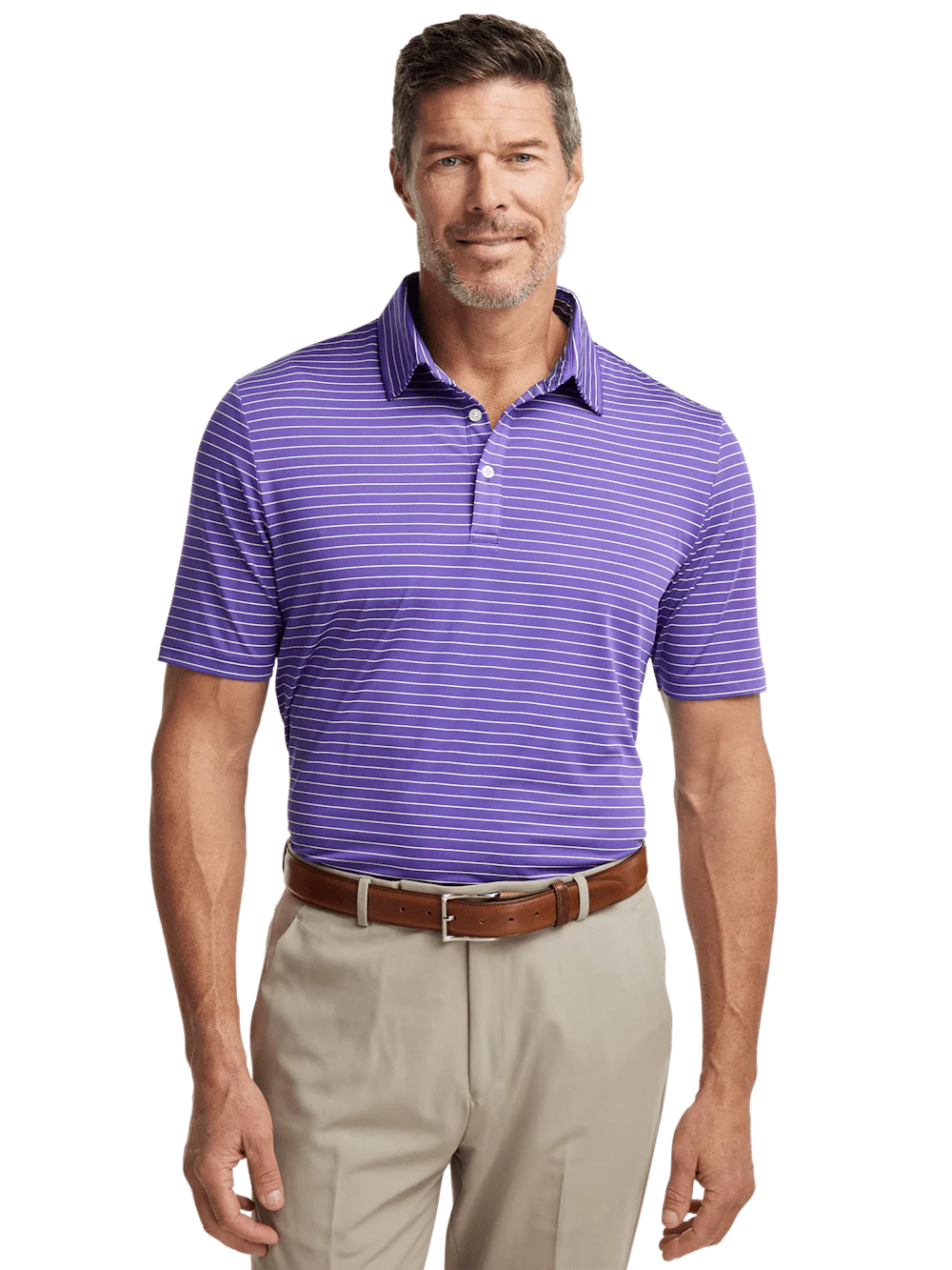 Performance Blend Three Button Polo - Purple - Image 5