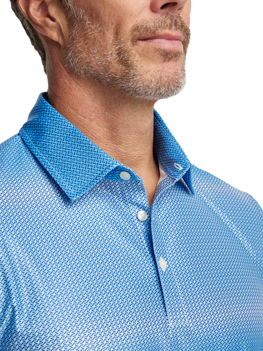 Performance Blend Three Button Polo - Blue - Image 3