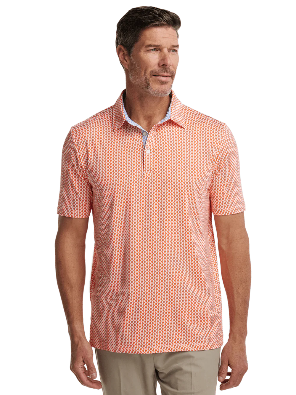 Performance Blend Three Button Polo - Orange - Image 2