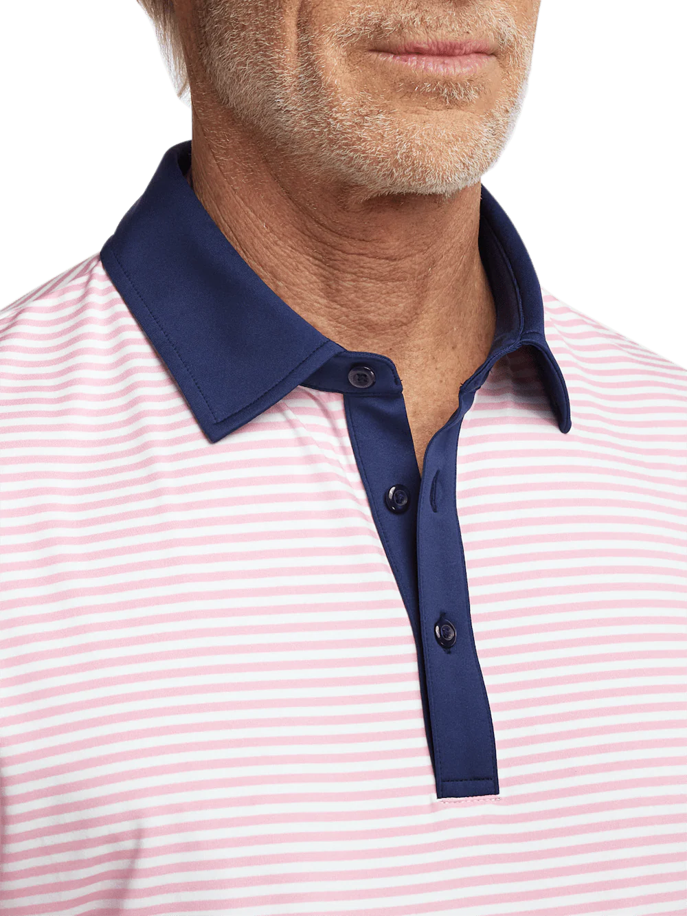 Performance Blend Three Button Polo - Pink - Image 3