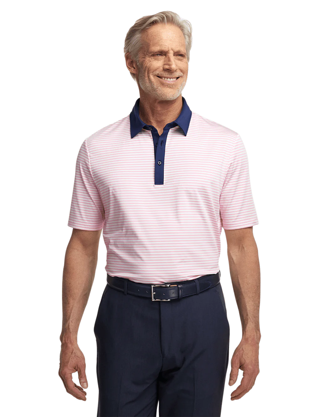 Performance Blend Three Button Polo - Pink - Image 5