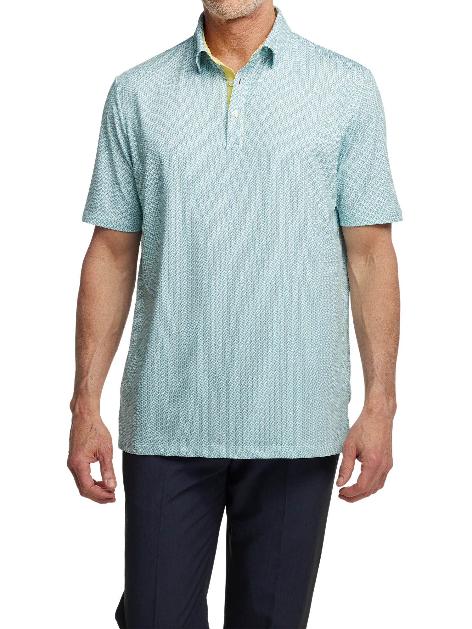 Performance Blend Three Button Polo - Yellow Multi - Image 2