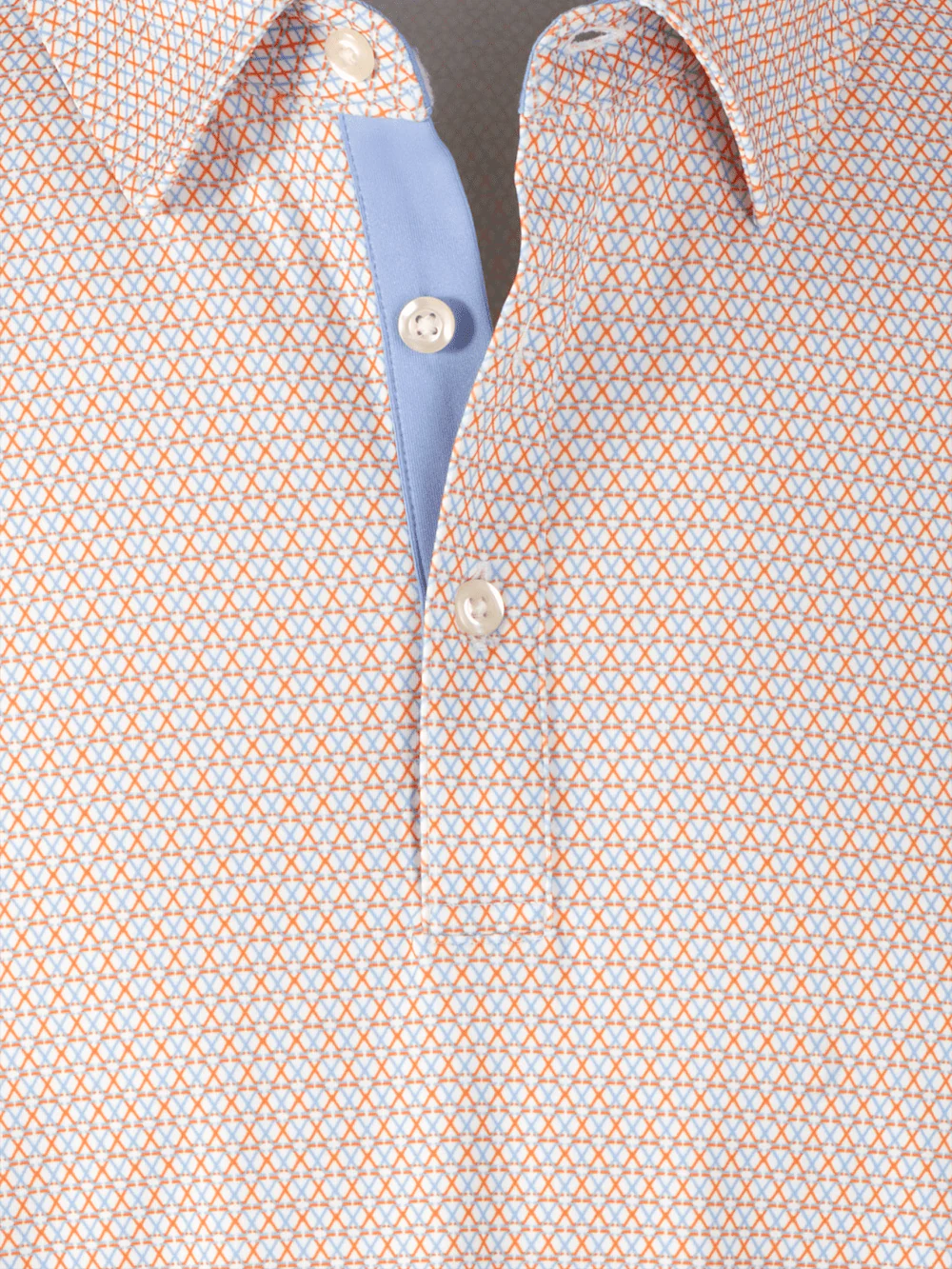 Performance Blend Three Button Polo - Orange Multi - Image 7