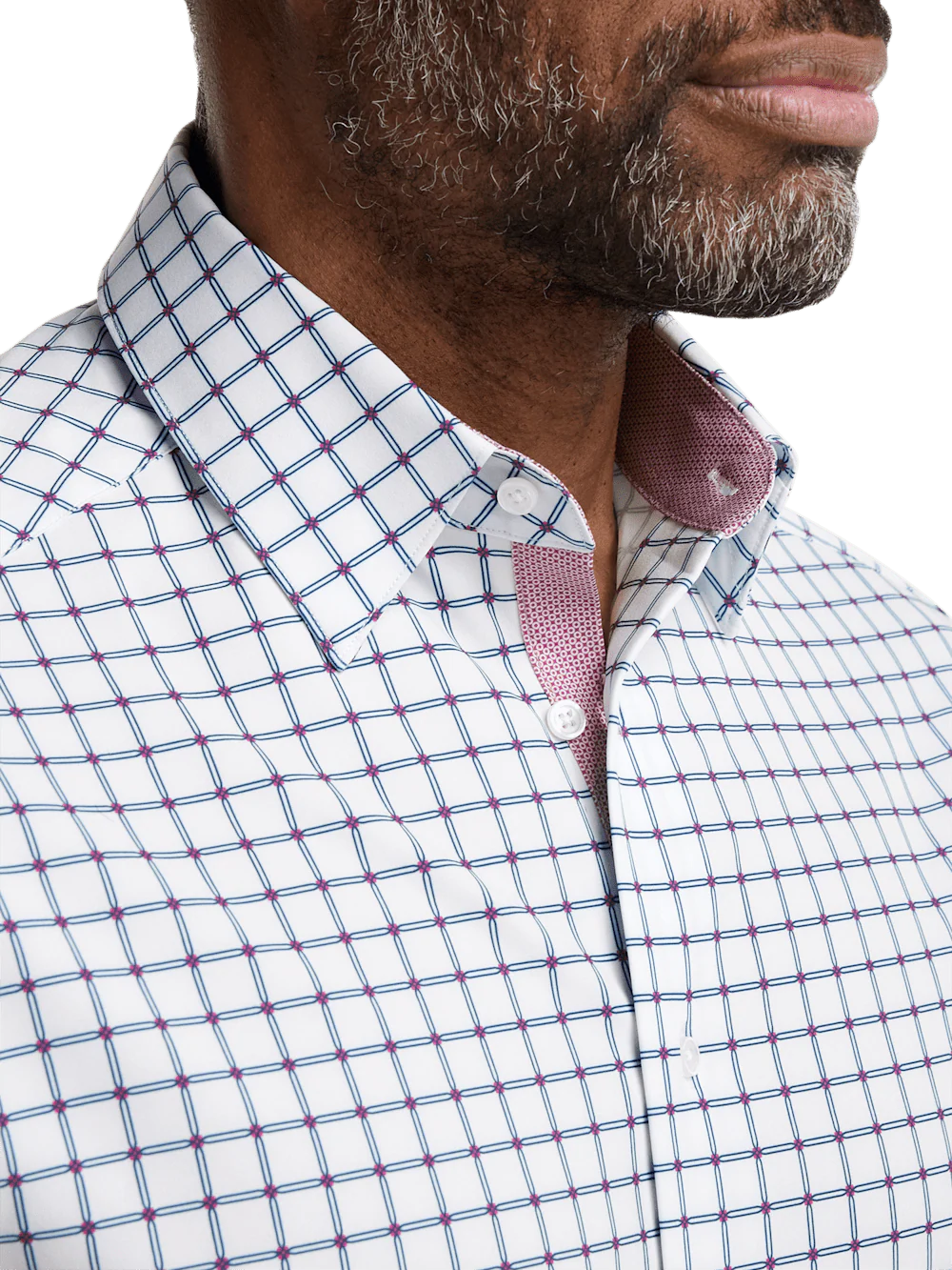 Performance Stretch Check Casual Shirt - Blue/pink - Image 3