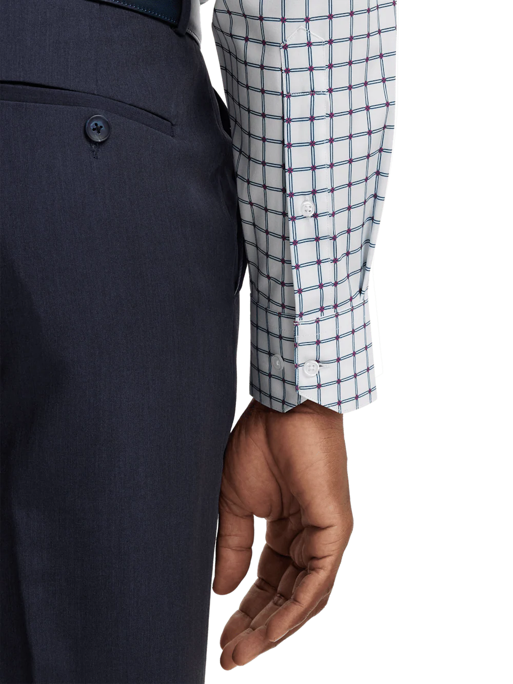 Performance Stretch Check Casual Shirt - Blue/pink - Image 4