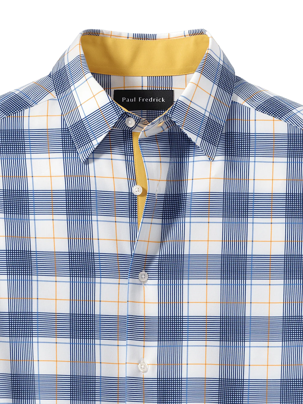 Performance Stretch Check Casual Shirt - Blue/yellow - Image 6