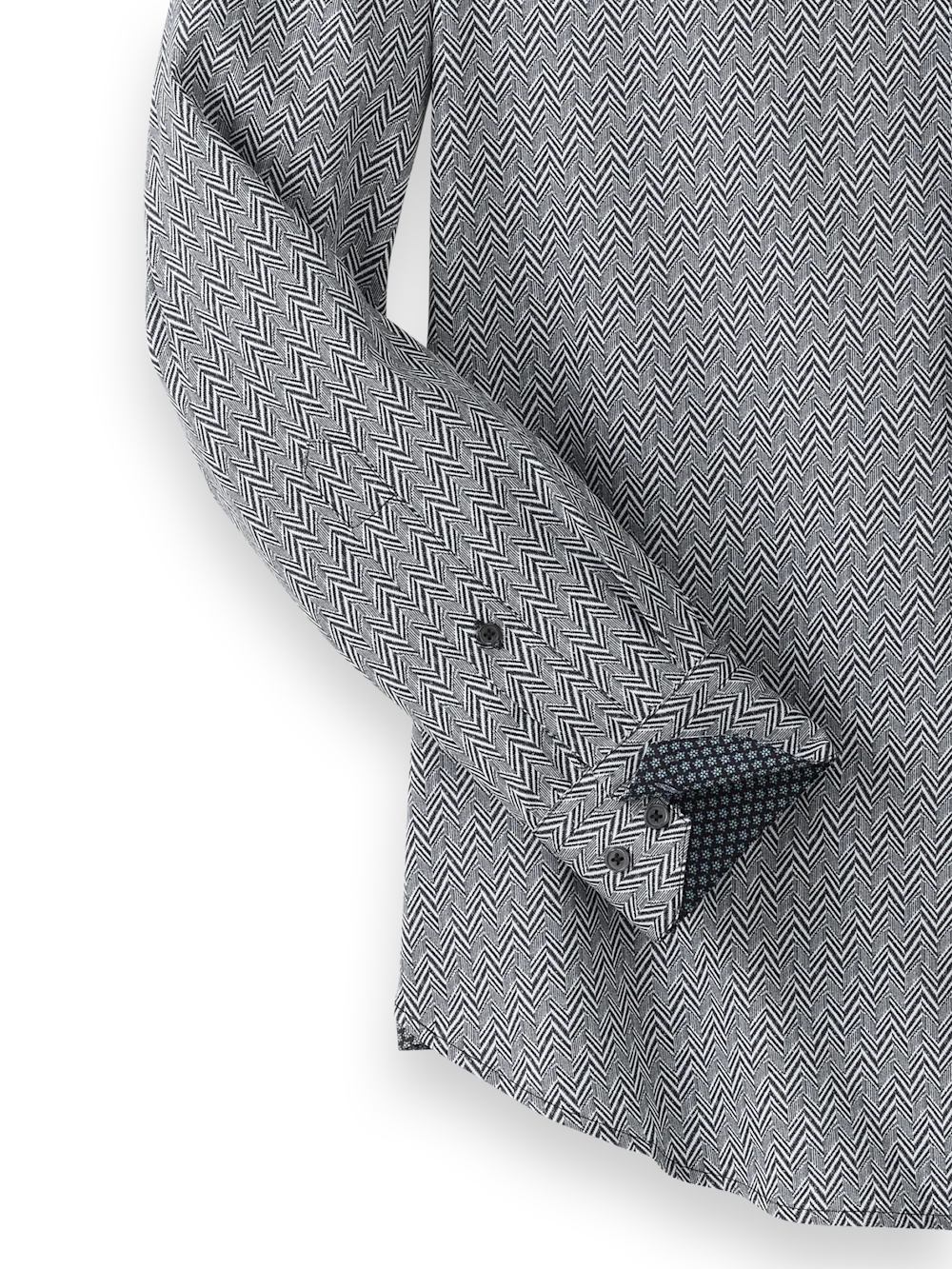 Performance Stretch Chevron Casual Shirt - Black/white - Image 7