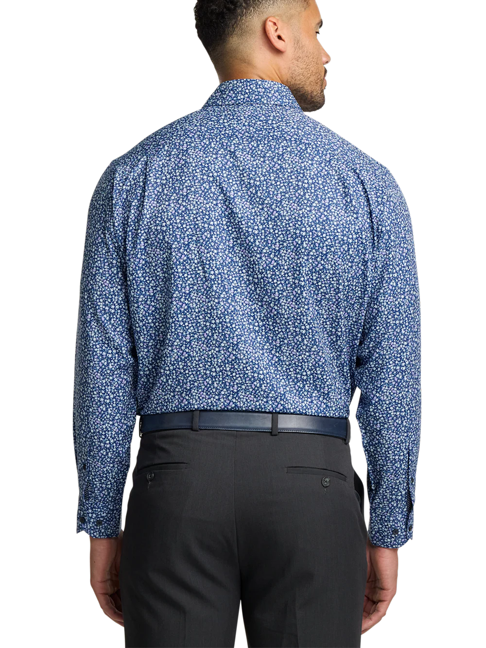 Performance Stretch Floral Casual Shirt - Navy/purple - Image 5