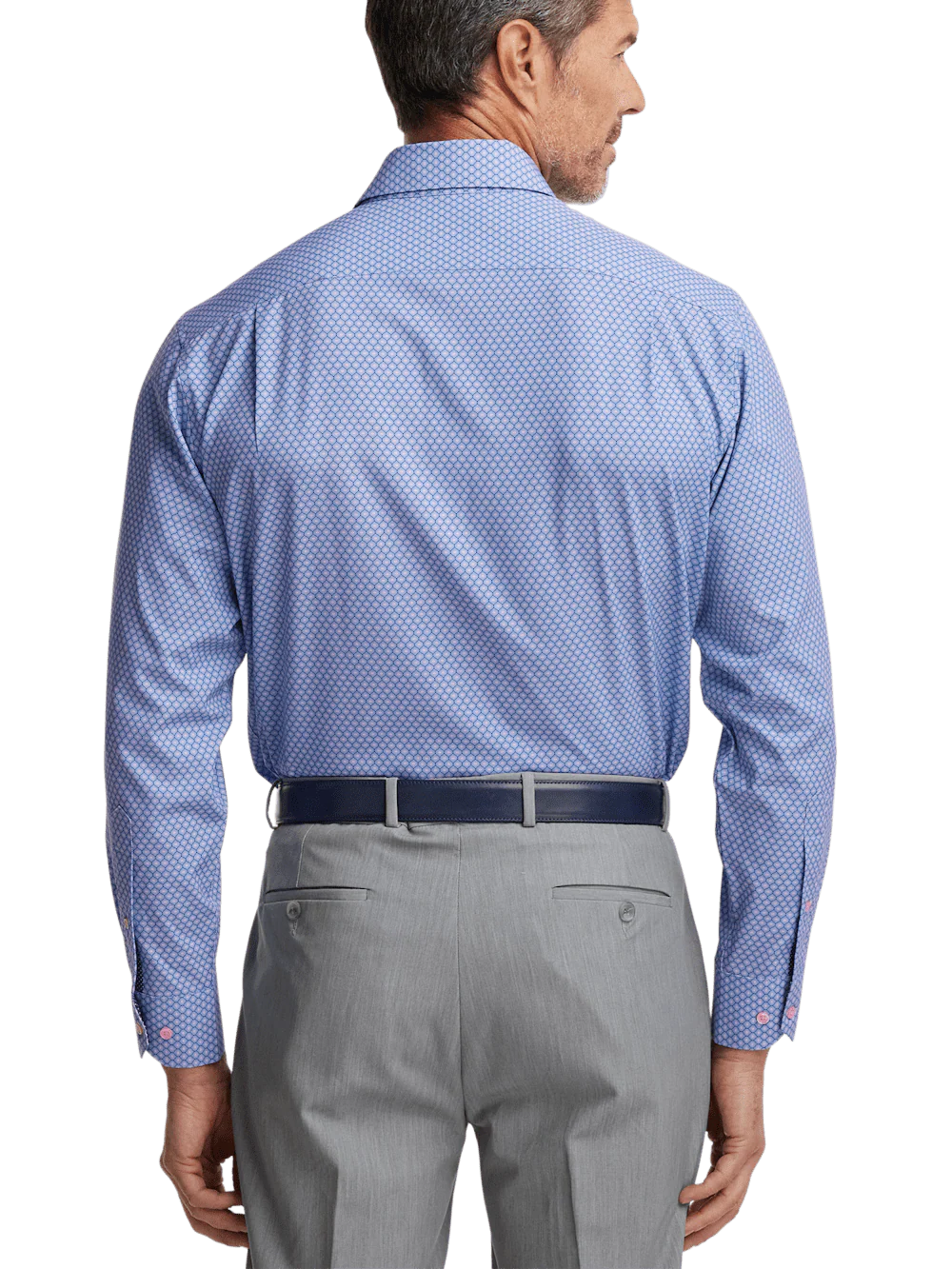 Performance Stretch Geometric Casual Shirt - Blue/pink - Image 5