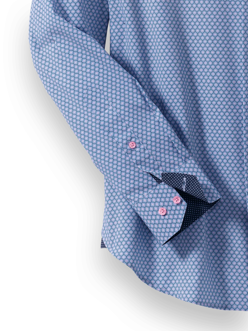 Performance Stretch Geometric Casual Shirt - Blue/pink - Image 7