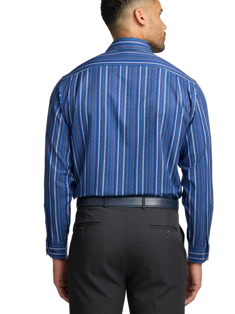 Performance Stretch Stripe Casual Shirt - Blue - Image 5