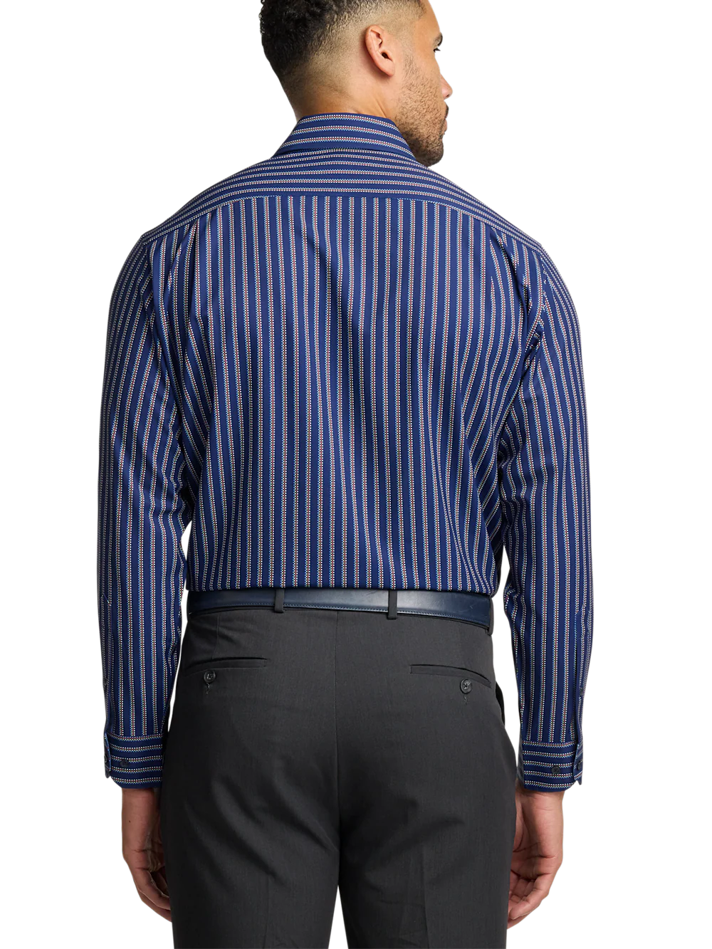 Performance Stretch Stripe Casual Shirt - Navy - Image 5