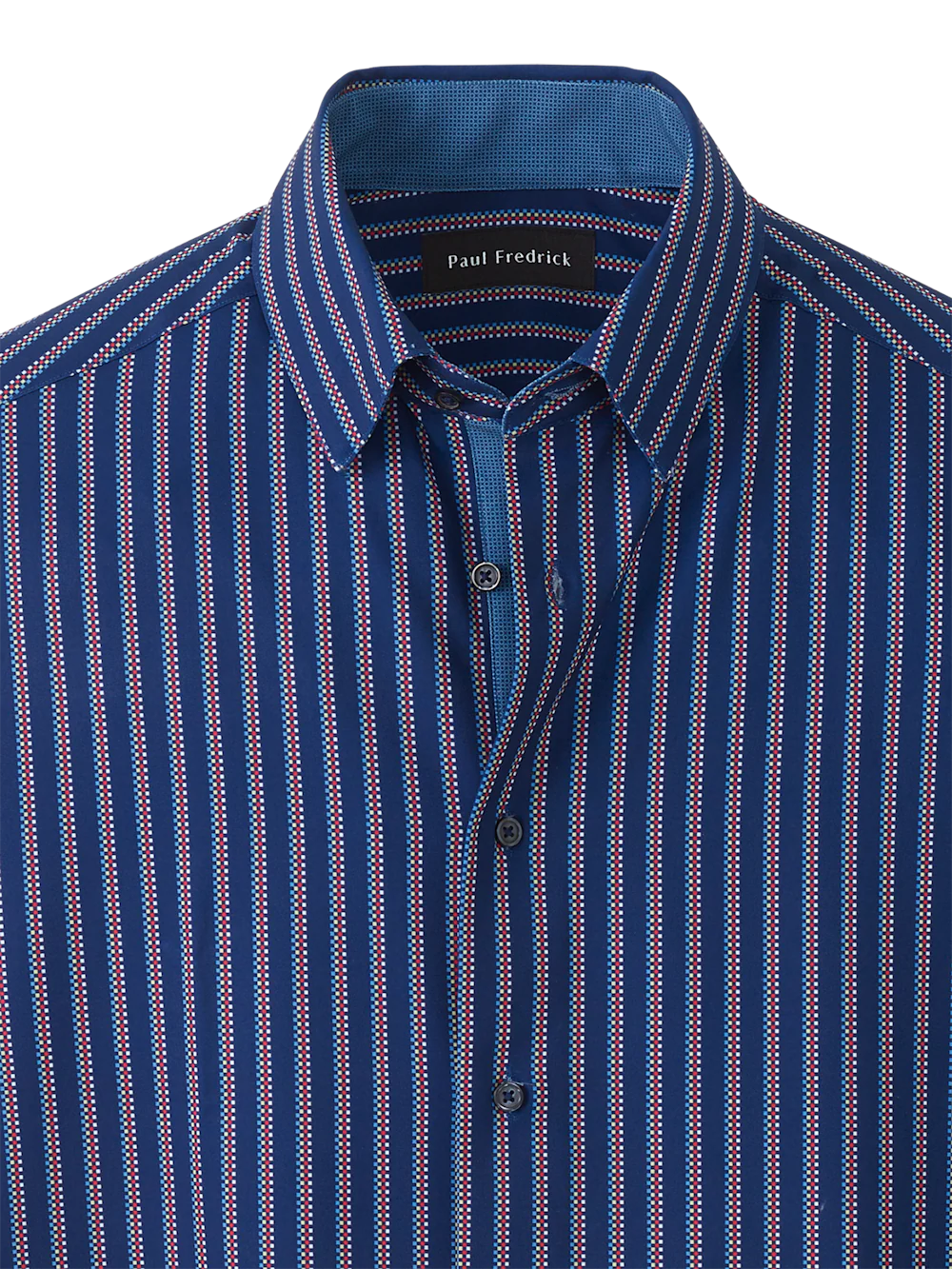Performance Stretch Stripe Casual Shirt - Navy - Image 6