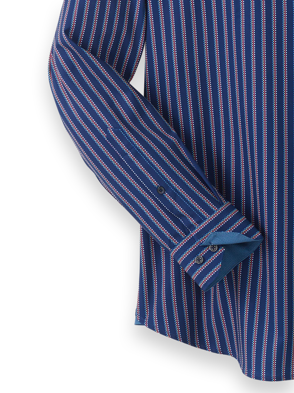 Performance Stretch Stripe Casual Shirt - Navy - Image 7