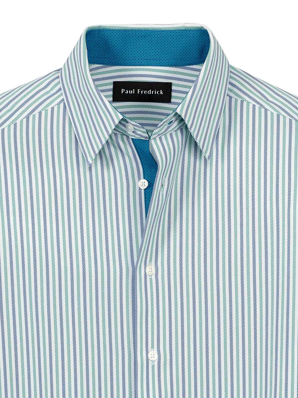 Performance Stretch Stripe Casual Shirt - Blue/green - Image 6