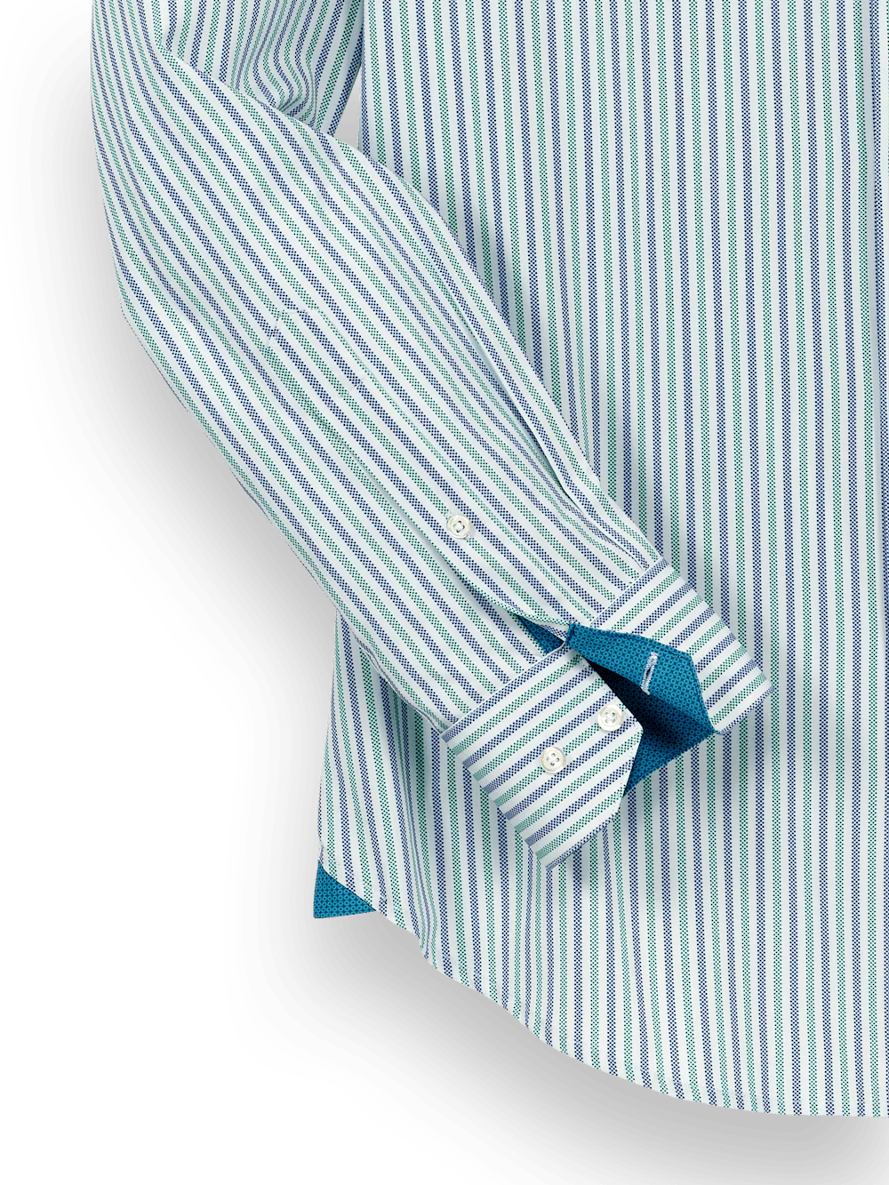 Performance Stretch Stripe Casual Shirt - Blue/green - Image 7