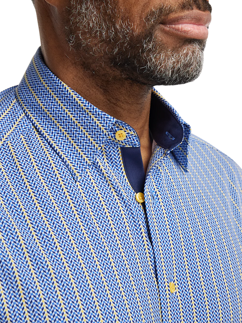 Performance Stretch Stripe Casual Shirt - Blue/yellow - Image 3