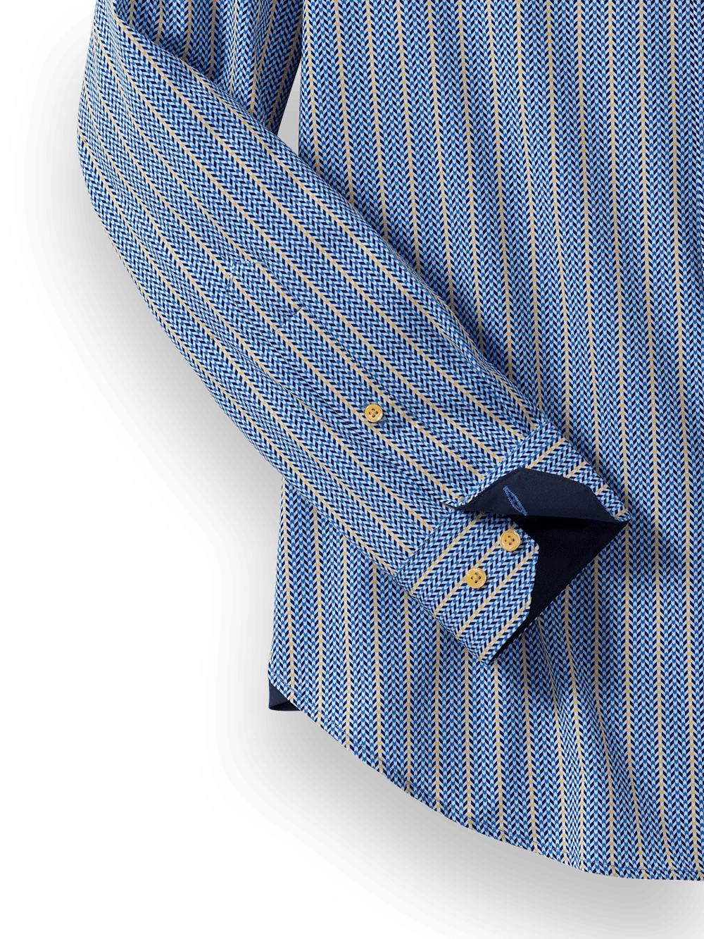 Performance Stretch Stripe Casual Shirt - Blue/yellow - Image 7