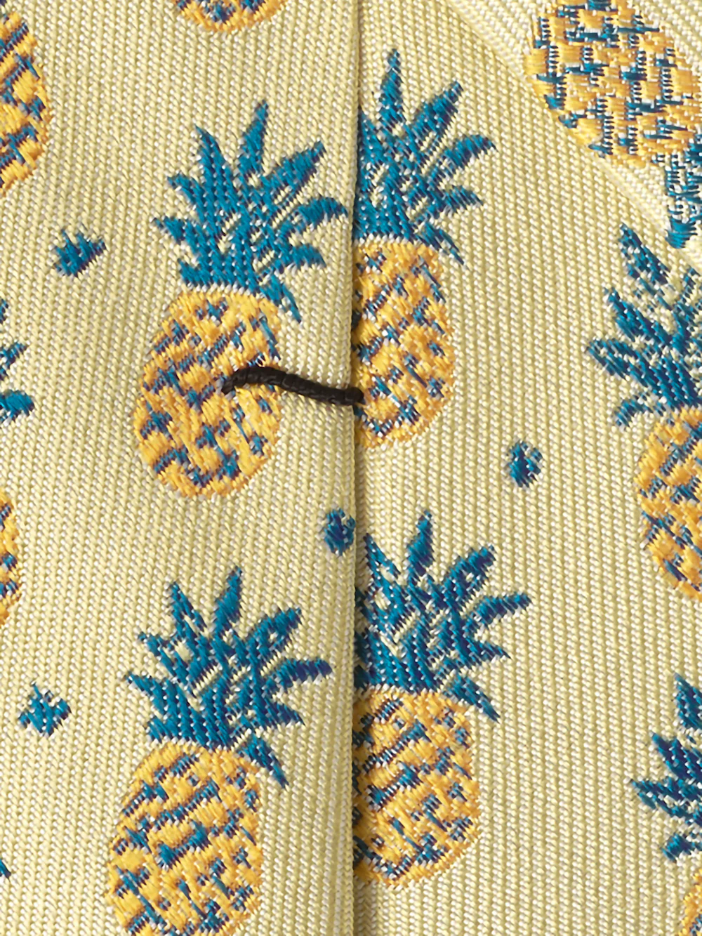 Pineapple Printed Silk Tie - Yellow Multi - Image 3