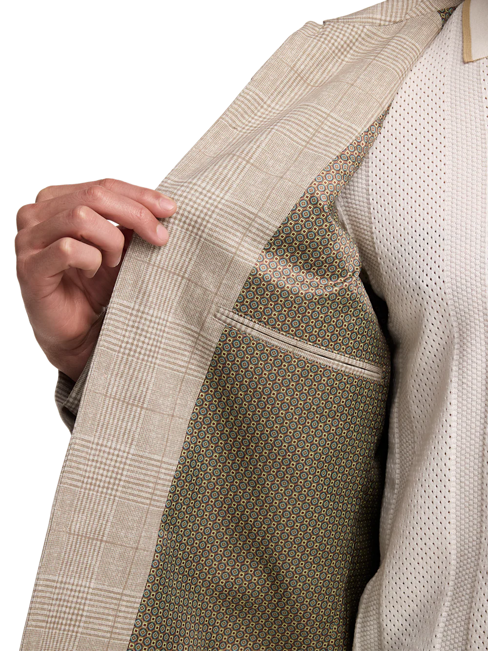 Plaid Shirt Jacket - Tan - Image 5