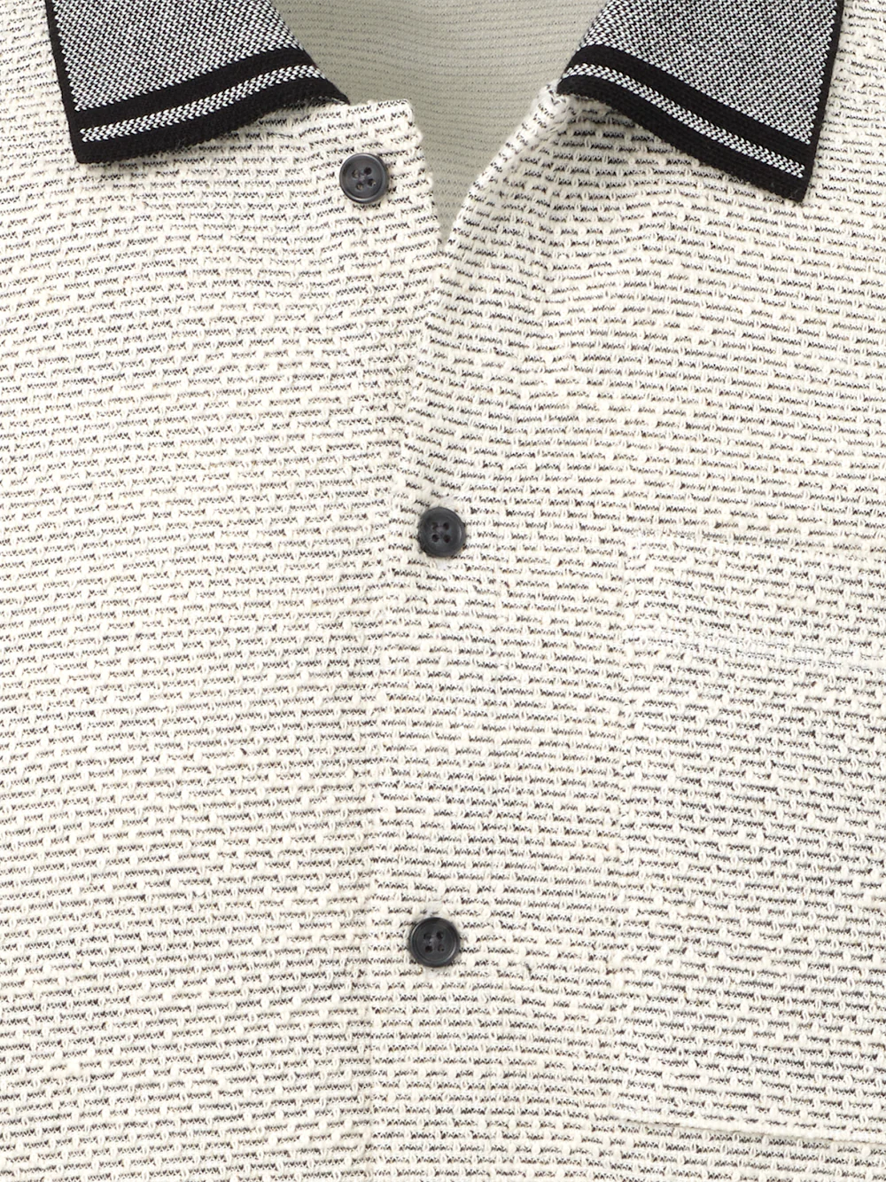 Polyester Blend Button Front Polo - White - Image 6