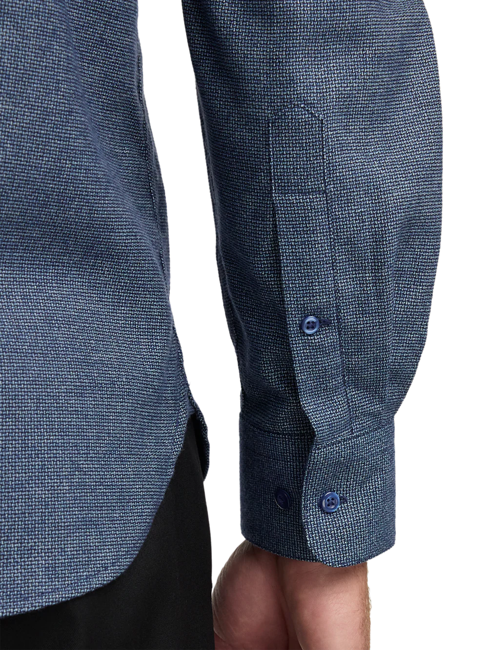 Polyester Blend Solid Casual Shirt - Navy - Image 4