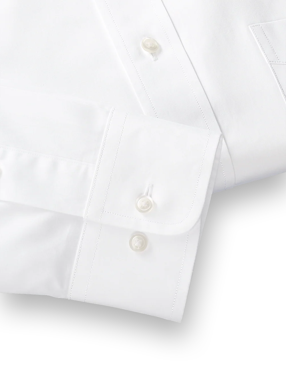 Pure Cotton Broadcloth Solid Color Spread Collar Dress Shirt - Blue - Image 4