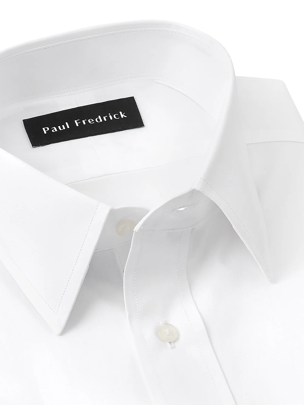 Pure Cotton Broadcloth Solid Color Straight Collar French Cuff Dress Shirt - Blue - Image 4