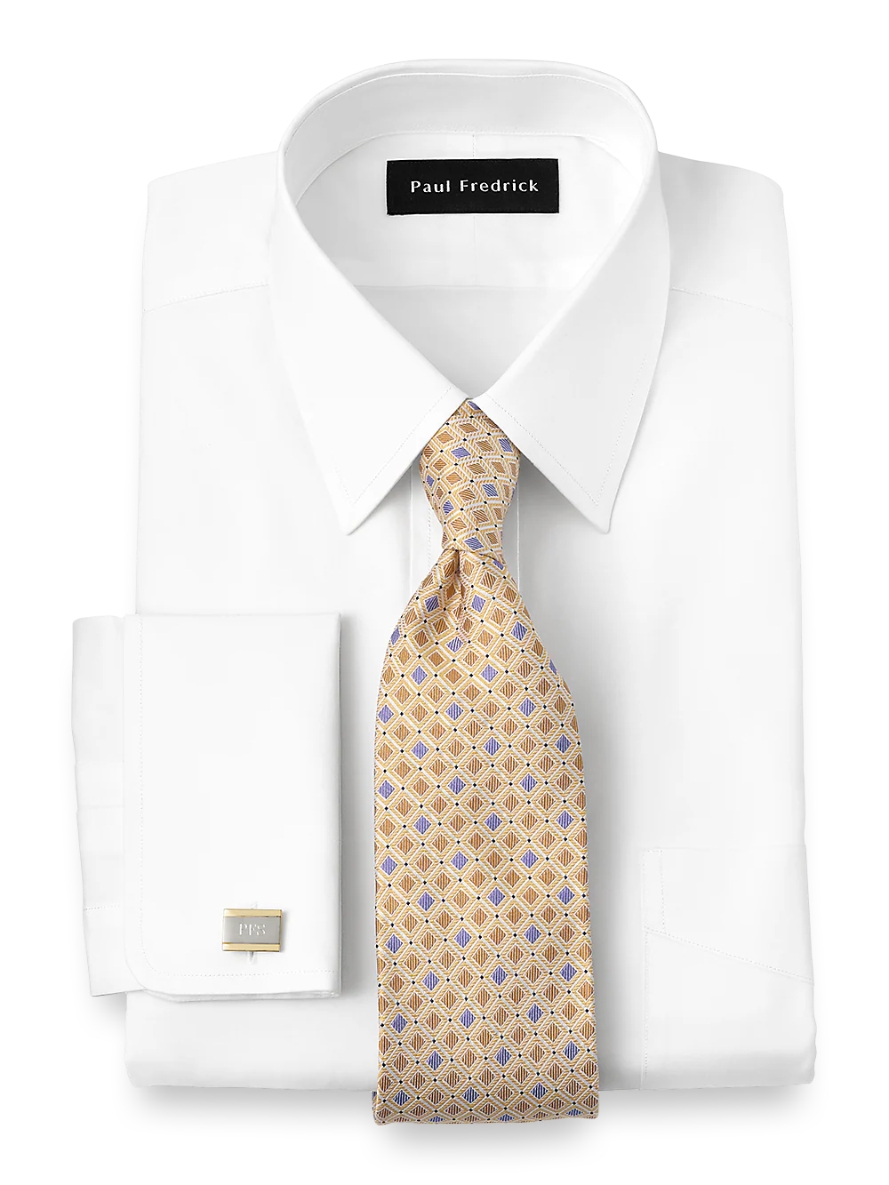 Pure Cotton Broadcloth Solid Color Straight Collar French Cuff Dress Shirt - French Blue - Image 2