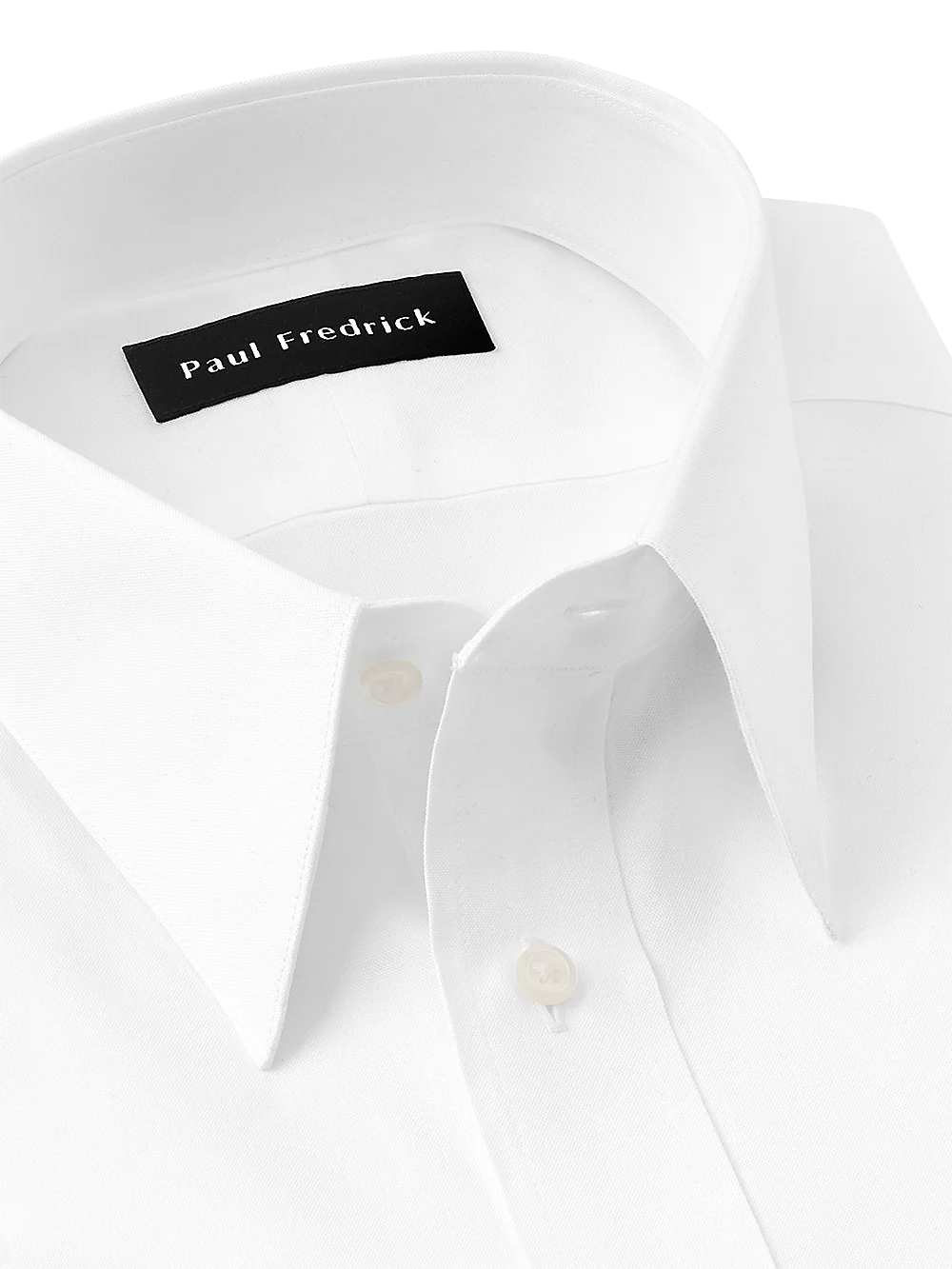 Pure Cotton Pinpoint Edge-stitched Straight Collar French Cuff Dress Shirt - White - Image 4