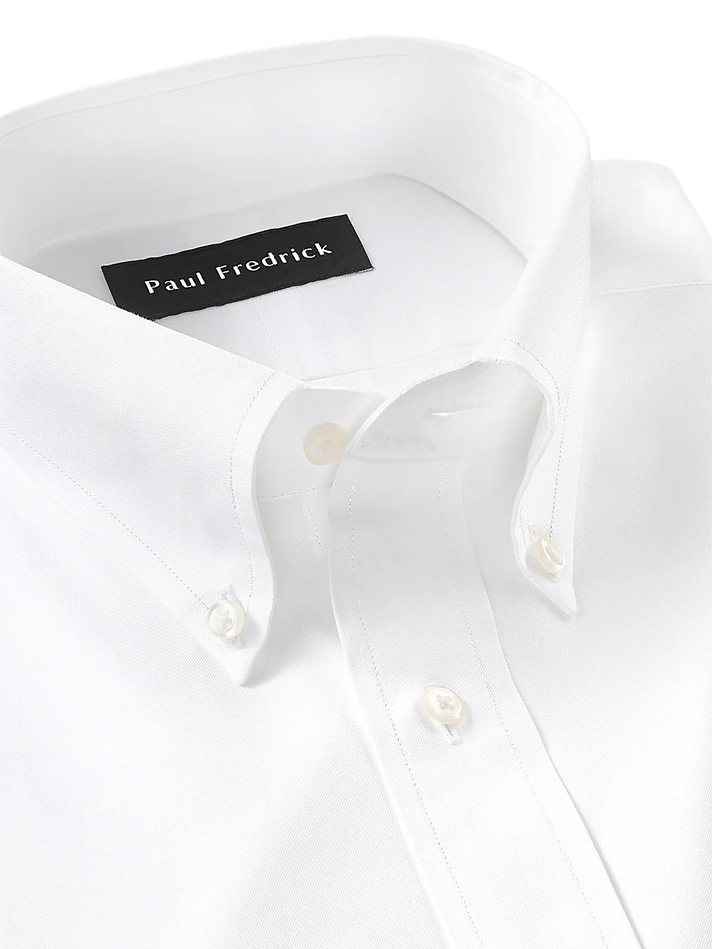 Pure Cotton Pinpoint Solid Color Button Down Collar Dress Shirt - French Blue - Image 3