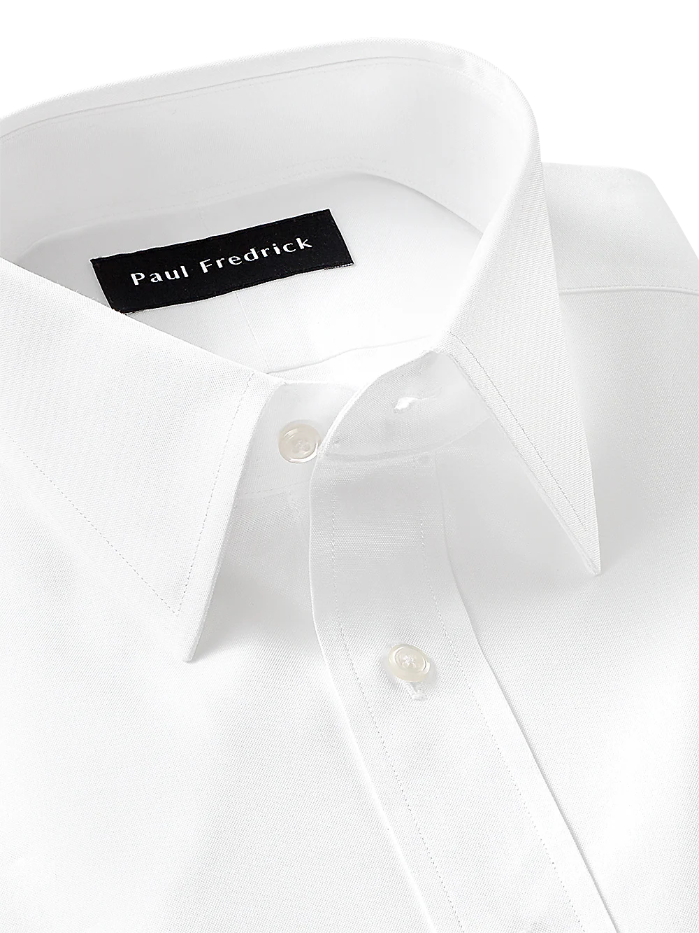 Pure Cotton Pinpoint Solid Color Straight Collar Dress Shirt - Blue - Image 3