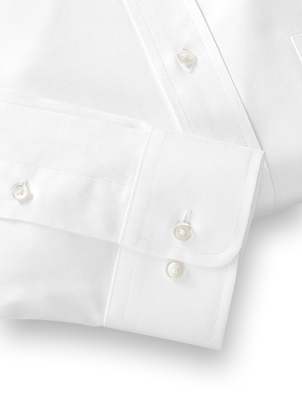 Pure Cotton Pinpoint Solid Color Straight Collar Dress Shirt - Blue - Image 4