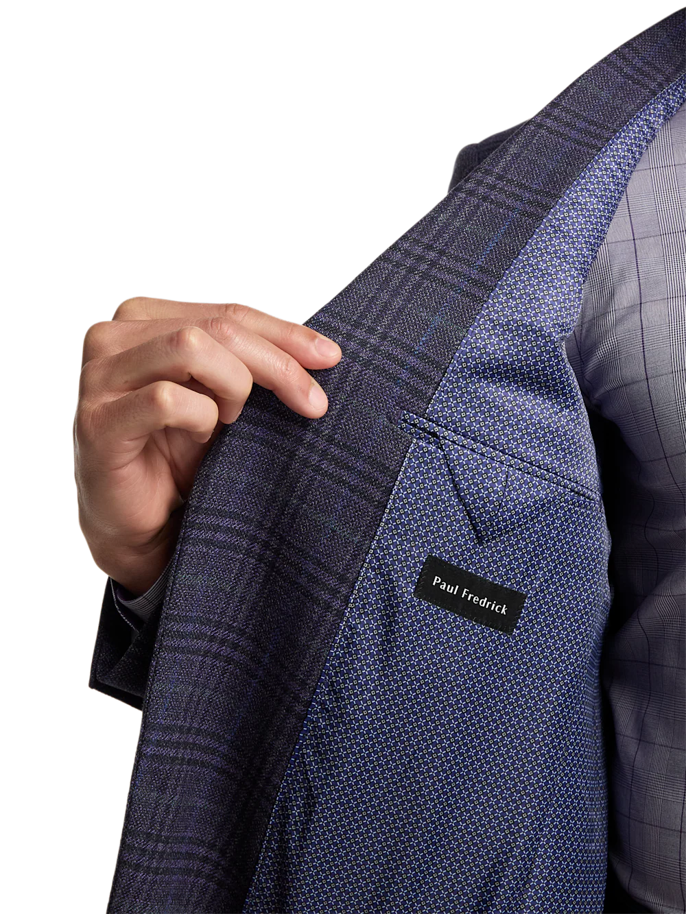 Purple Cotton Blend Single Breasted Notch Lapel Sport Coat - Purple - Image 5