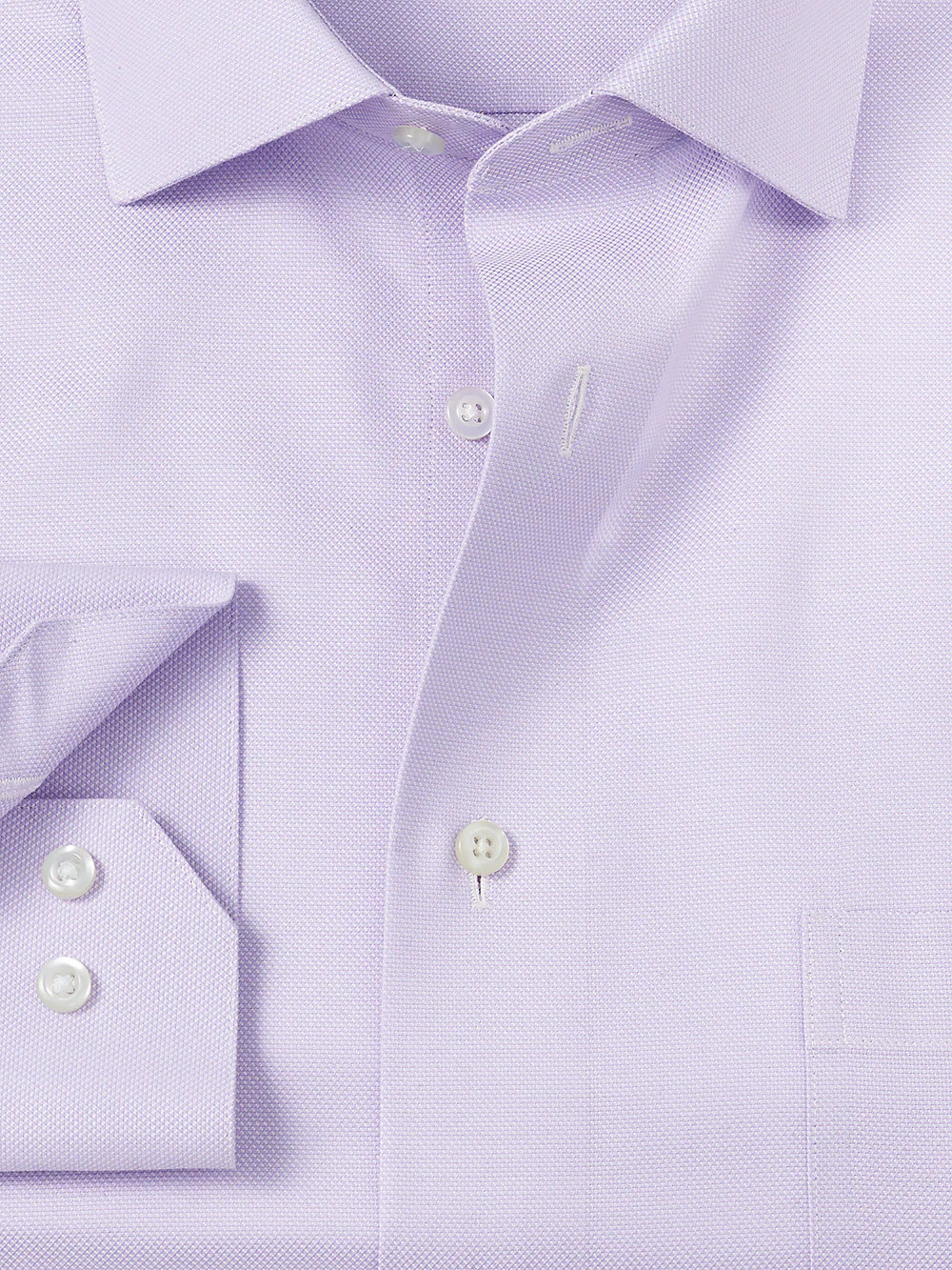 Royal Oxford Comfort Stretch Non-Iron Solid Dress Shirt - Lavender - Image 3