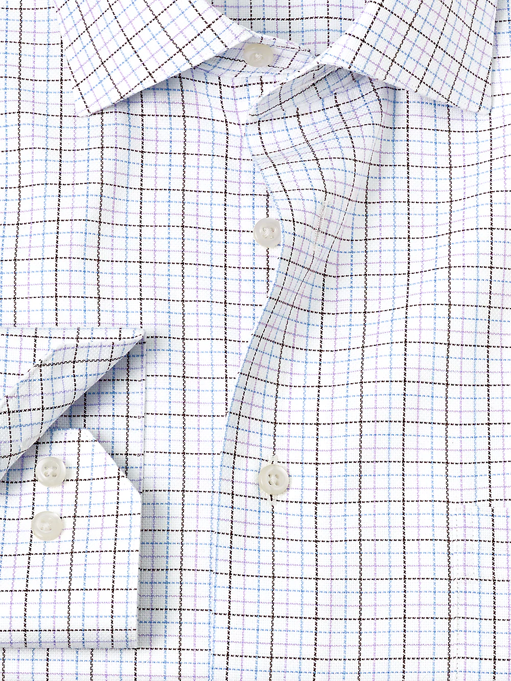Royal Oxford Comfort Stretch Non-Iron Tattersall Dress Shirt - Multi - Image 2