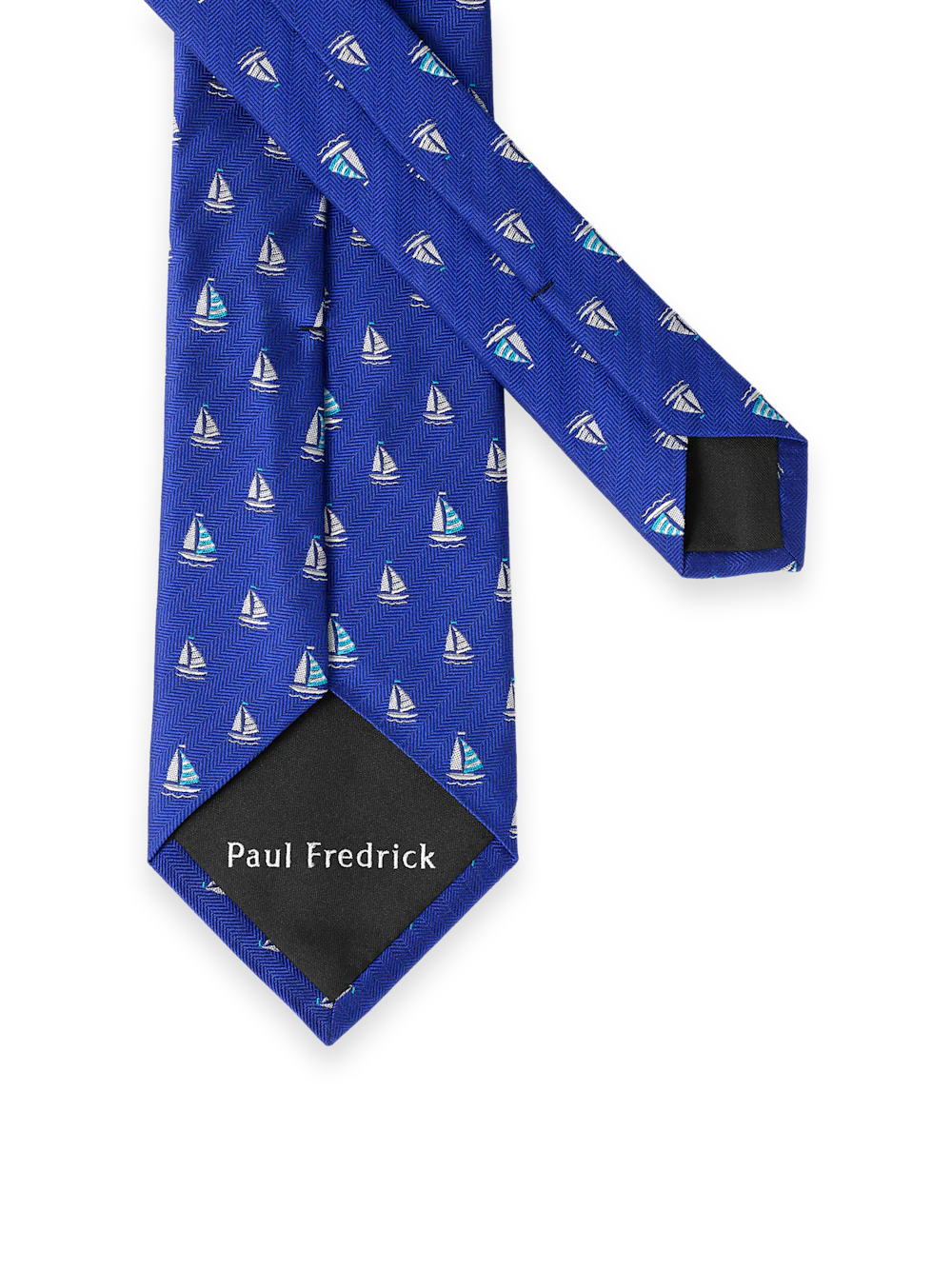 Sailboat Woven Silk Tie - Blue - Image 2